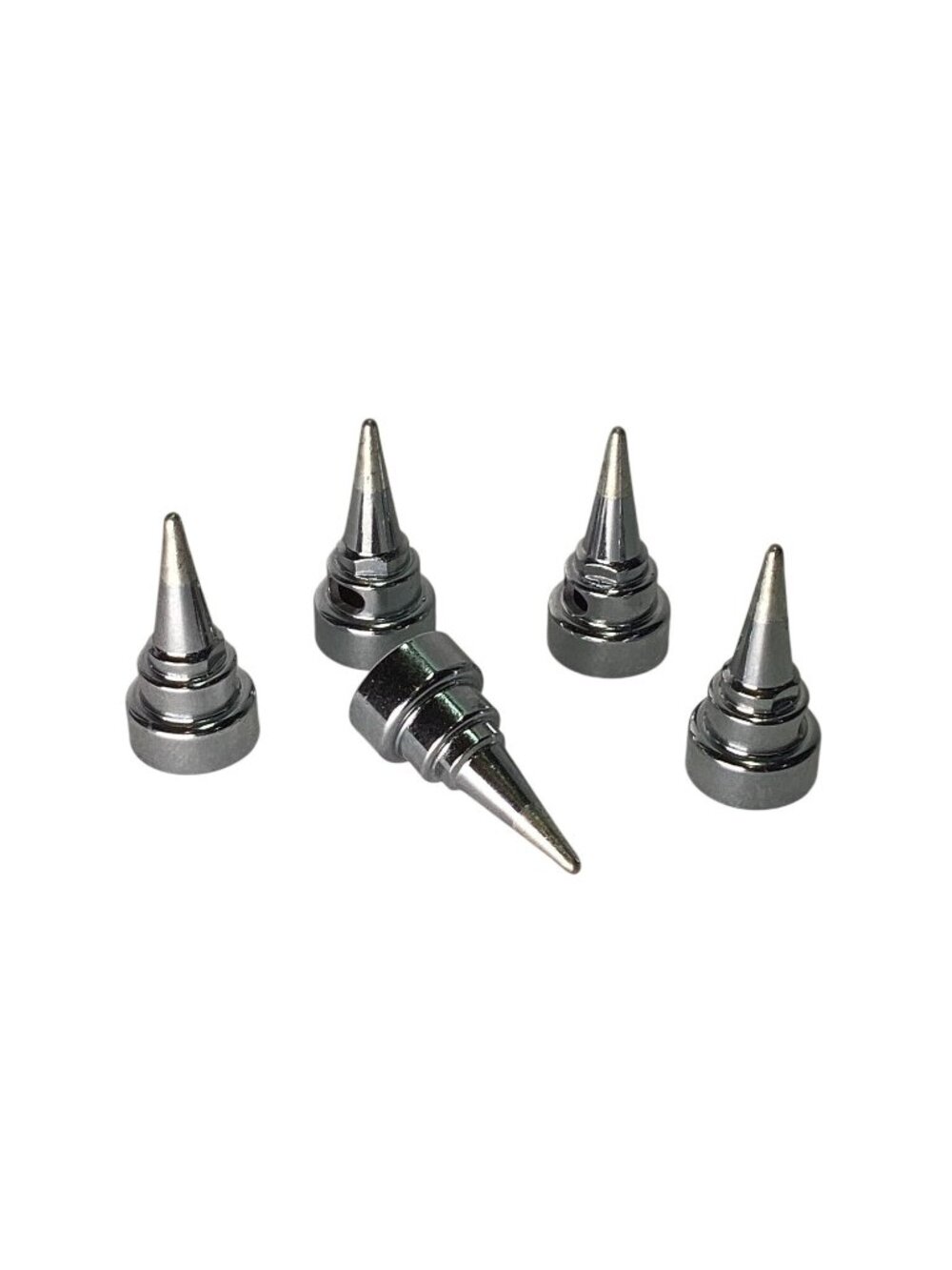 Berkling Silver Cone Spiked Metal Valve Stem Caps 5 pcs NEW